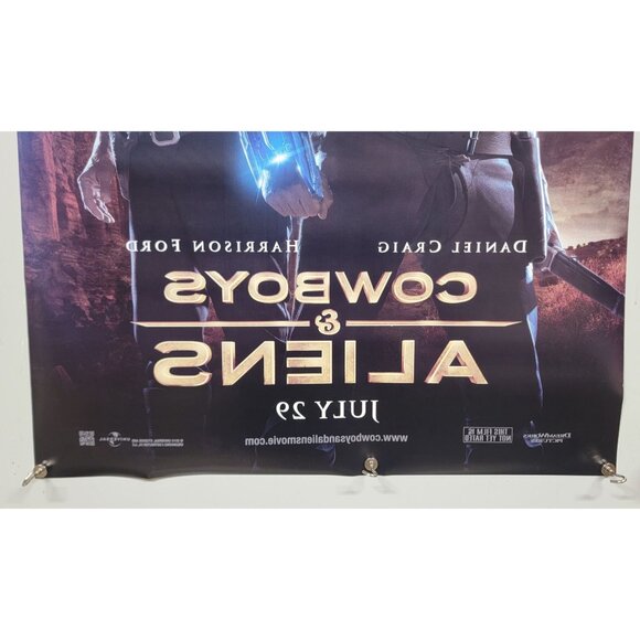 Cowboys & Aliens Movie Poster Original 2 Sided 27x40 Daniel Craig Harrison Ford - Picture 7 of 9